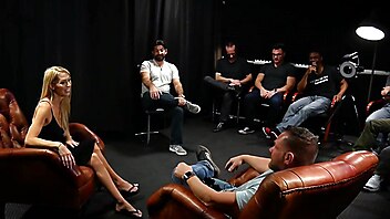 Milf interview, hotwife gangbang creampie, behind scenes porn set, holly hotwife, creampie interview, latina holly