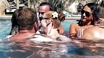Party dick, pool big dick, shemale pool party, blonde big tits party, groupsex big tits