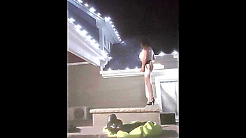 Crossdresser sex, hračky na veřejnosti, cas, solo nactilete venku, poza, sharing wife