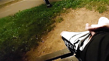 Masturbating park, around dick, dick jerking public, european outdoor, gays masturbation park, come great