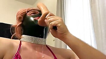 Sissy shemale training, deep throat real, training head, amateur deepthroat sloppy, another man amateur