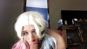 Crosdresser prsa, celý film, high hells licking, high heels stockings, kalhotky lizani