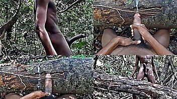 Amateur cum spray, forest spanking, solo men jerking moaning, man spanking and wanking, precum multiple
