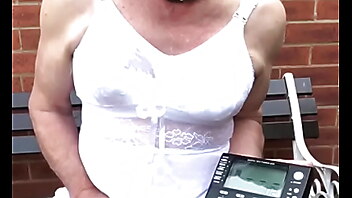 Sissy crossdresser chastity, electro pain, stockings legs public, public transvestite, slut transvestite